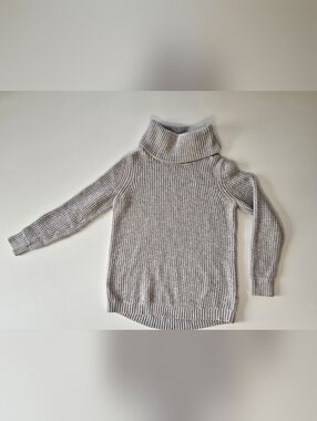 L.L. Bean Light Gray Chunky Turtleneck Sweater